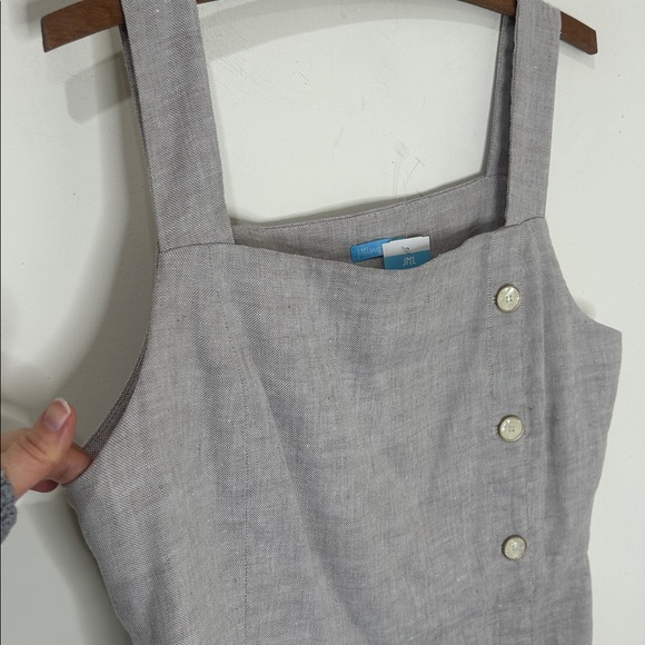 NWT J. MCLAUGHLIN Leah Linen Blend Dress Oatmeal Tan Size 12 - Picture 12 of 16